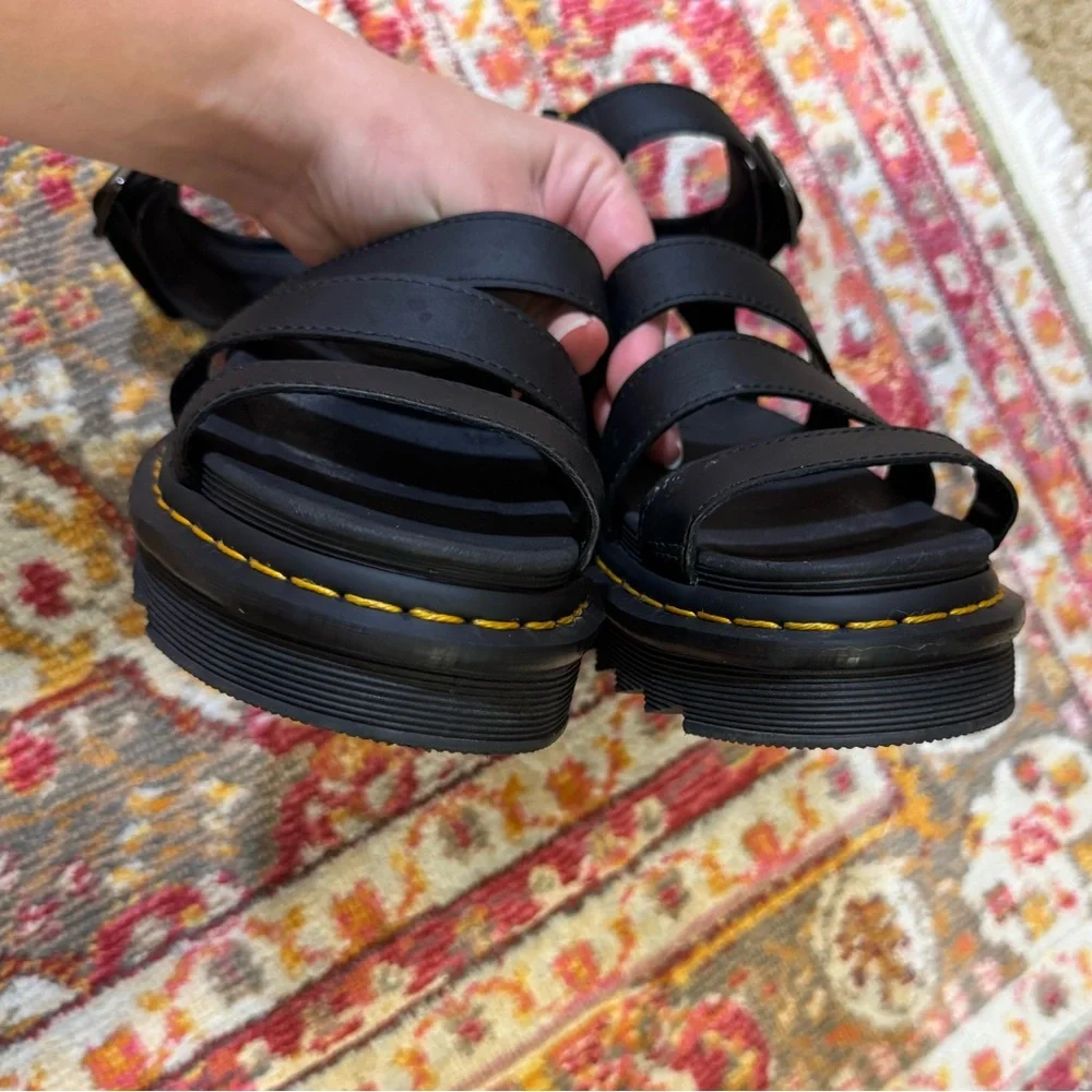 Doc Martens Blaire Black Platform Strappy Sandals - Picture 5 of 6